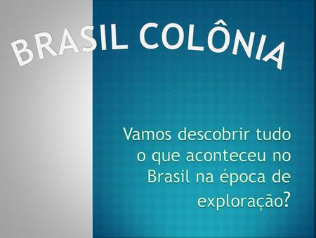 Vamos descobrir tudo o que aconteceu no Brasil na época de exploração?