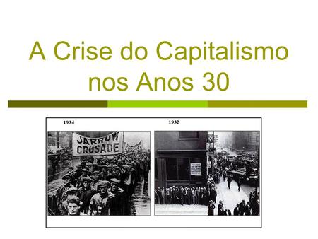 A Crise do Capitalismo nos Anos 30