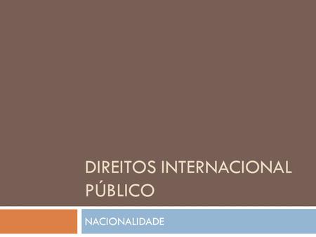 Direitos internacional público