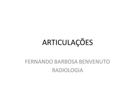 FERNANDO BARBOSA BENVENUTO RADIOLOGIA