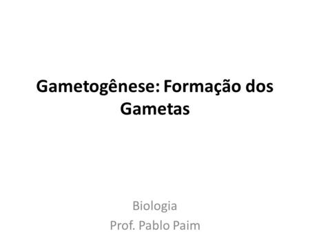 Gametogênese: Formação dos Gametas