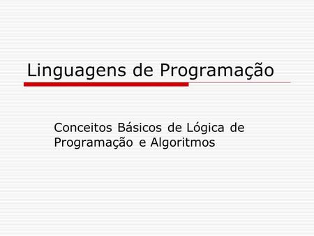 Linguagens de Programação
