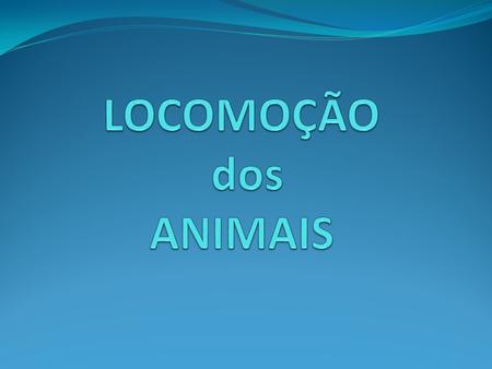 LOCOMOÇÃO dos ANIMAIS.