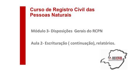Curso de Registro Civil das Pessoas Naturais