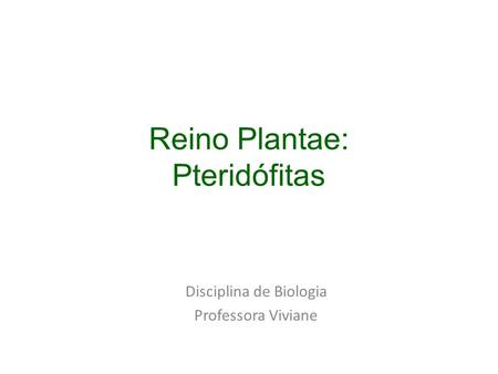 Reino Plantae: Pteridófitas