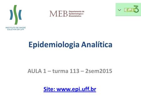 Epidemiologia Analítica
