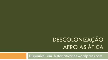 Descolonização afro asiática