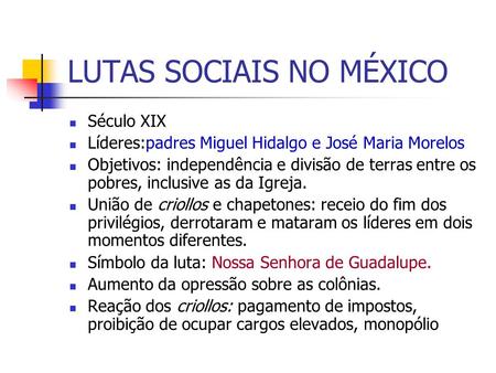 LUTAS SOCIAIS NO MÉXICO