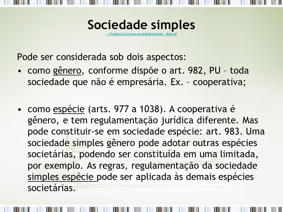 Sociedade simples \Modelos\Contrato sociedade simples 