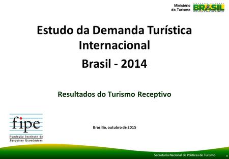 Objetivos Caracterizar e identificar os consumidores do Turismo Internacional Receptivo no Brasil - Perfil, Gastos, Destinos, Procedência, Motivações,