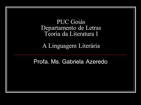 Profa. Ms. Gabriela Azeredo