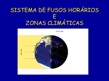 SISTEMA DE FUSOS HORÁRIOS E ZONAS CLIMÁTICAS