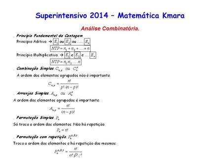 Superintensivo 2014 – Matemática Kmara