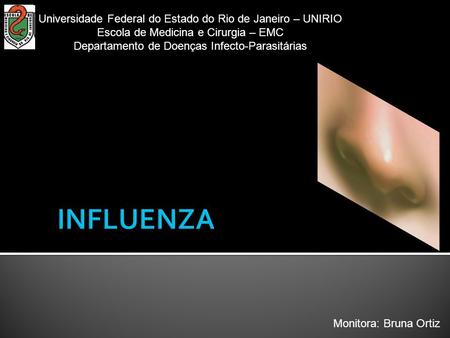 Universidade Federal do Estado do Rio de Janeiro – UNIRIO Escola de Medicina e Cirurgia – EMC Departamento de Doenças Infecto-Parasitárias Monitora: Bruna.