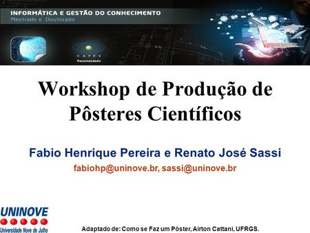 Workshop de Produção de Pôsteres Científicos