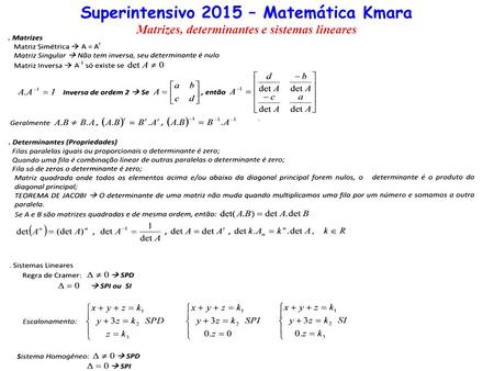 Superintensivo 2015 – Matemática Kmara