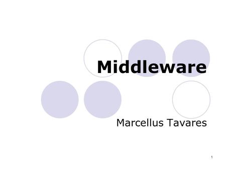 1 Middleware Marcellus Tavares. 2 Roteiro Sistemas distribuídos Motivação Middleware  MPI  RMI Referências.