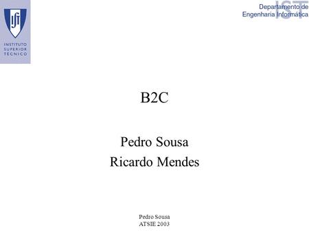 Pedro Sousa ATSIE 2003 B2C Pedro Sousa Ricardo Mendes.
