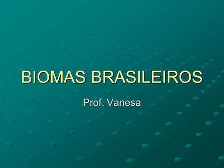 BIOMAS BRASILEIROS Prof. Vanesa.