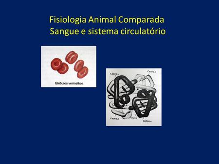 Fisiologia Animal Comparada Sangue e sistema circulatório