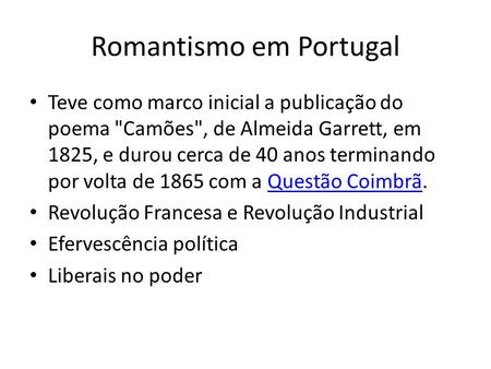 Romantismo em Portugal
