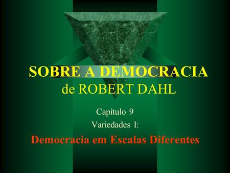 SOBRE A DEMOCRACIA de ROBERT DAHL