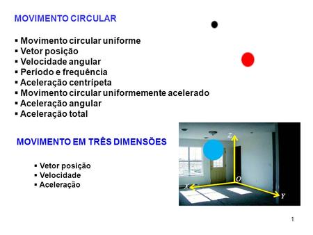 Movimento circular uniforme Vetor posição Velocidade angular