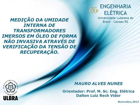 Orientador: Prof. M. Sc. Eng. Elétrica Dalton Luiz Rech Vidor