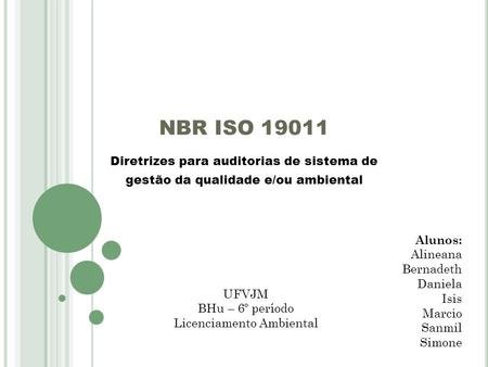 NBR ISO Diretrizes para auditorias de sistema de