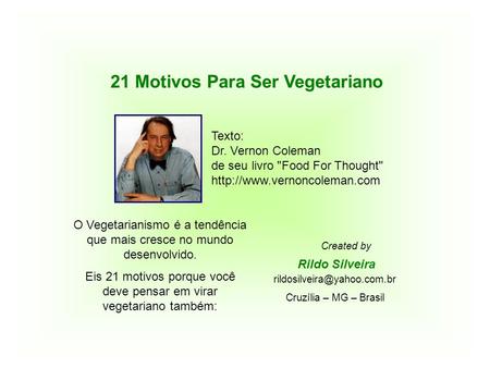 21 Motivos Para Ser Vegetariano
