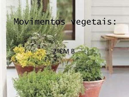 Movimentos vegetais: 2ºEM B.