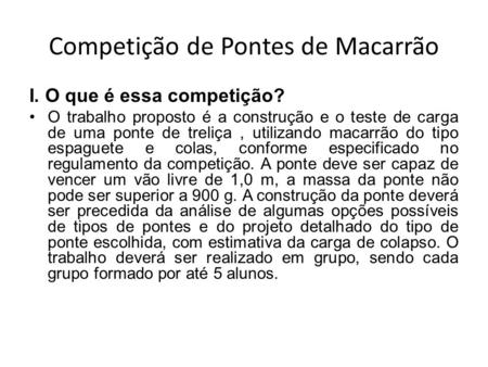 Competição de Pontes de Macarrão