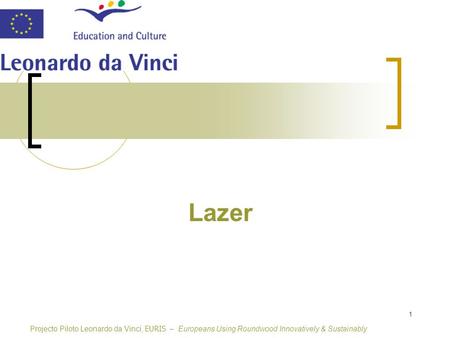 Lazer Projecto Piloto Leonardo da Vinci, EURIS – Europeans Using Roundwood Innovatively & Sustainably.