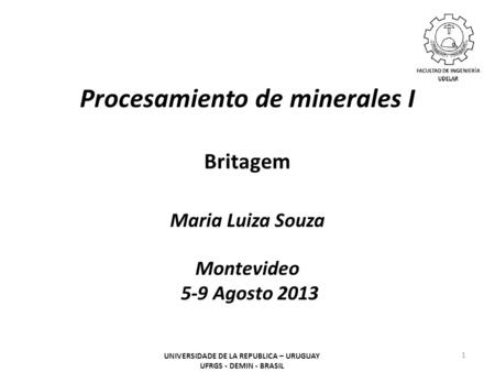 Procesamiento de minerales I Britagem