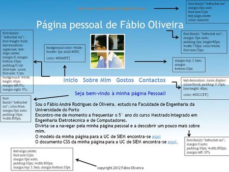 Página pessoal de Fábio Oliveira