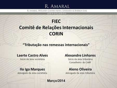FIEC Comitê de Relações Internacionais CORIN