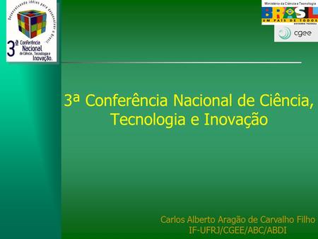 3ª Conferência Nacional de Ciência, Tecnologia e Inovação