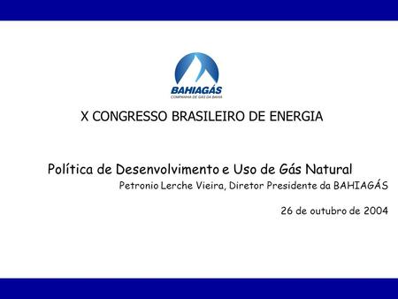 X CONGRESSO BRASILEIRO DE ENERGIA