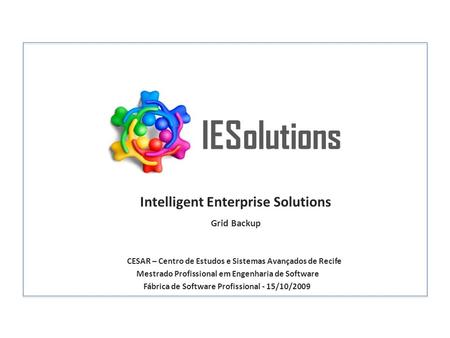 IESolutions Intelligent Enterprise Solutions Grid Backup