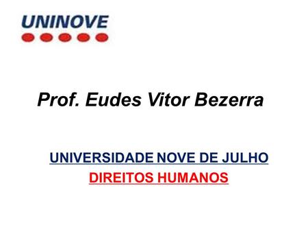 Prof. Eudes Vitor Bezerra
