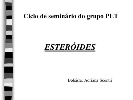 Ciclo de seminário do grupo PET