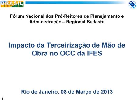 Impacto da Terceirização de Mão de Obra no OCC da IFES