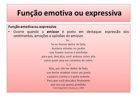 Função emotiva ou expressiva