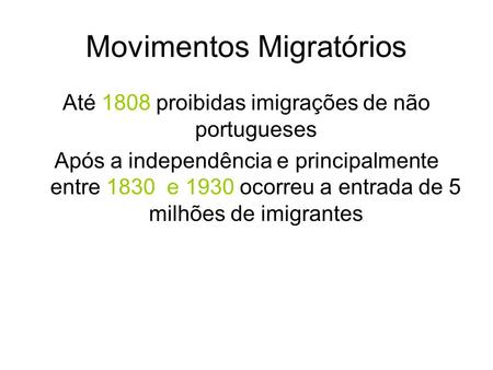 Movimentos Migratórios