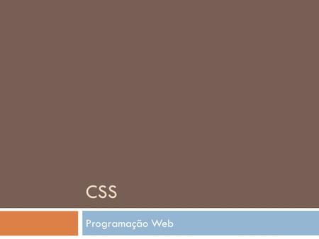 CSS Programação Web.