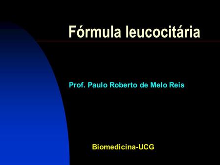 Prof. Paulo Roberto de Melo Reis