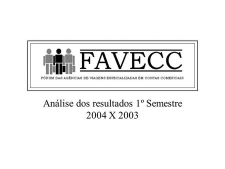 Análise dos resultados 1º Semestre 2004 X 2003. As vendas totais das agências associadas do FAVECC representaram um crescimento de 37,50%