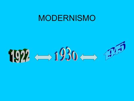 MODERNISMO 1945 1930 1922.