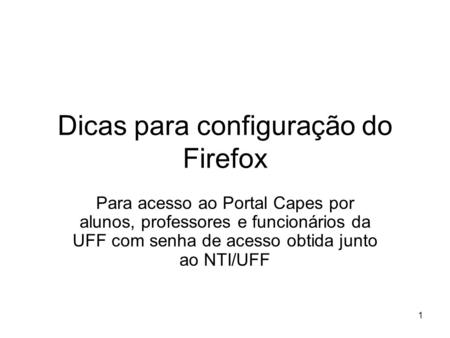 Dicas para configuração do Firefox