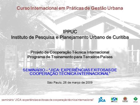 IPPUC Instituto de Pesquisa e Planejamento Urbano de Curitiba